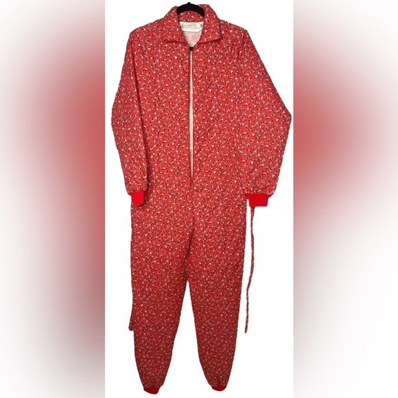 G. Caserotti Quilted Floral Jumpsuit Vintage XS - Picture 5 of 17